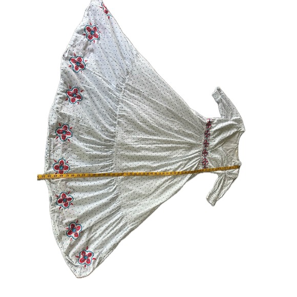 Wayward Fancies Embroidered Maxi Dress Polka Dot Long Sleeve White S/4 - Picture 6 of 10